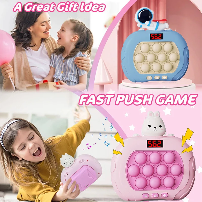 999 Level Electronic Pop Quick Push Bubbles Game Machine Kids Cartoon Fun Squeezing Toys Anti Stress Sensory Bubble Toy Gifts images - 6