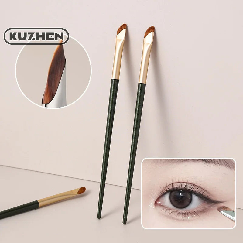 Upgrade Eyeliner Eyebrow Brush Slanting Flat Sickle Blade Eyeliner Brushes Wool Fiber Eye Brow Contour Professional Makeup Tools