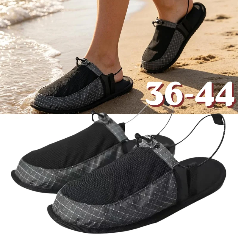 Outdoor Quick Dry Water Shoes Lightweight Adjustable Drawstring Non‑Slip Beach Swimming Surfing Aqua Shoes For Men Women 36-44