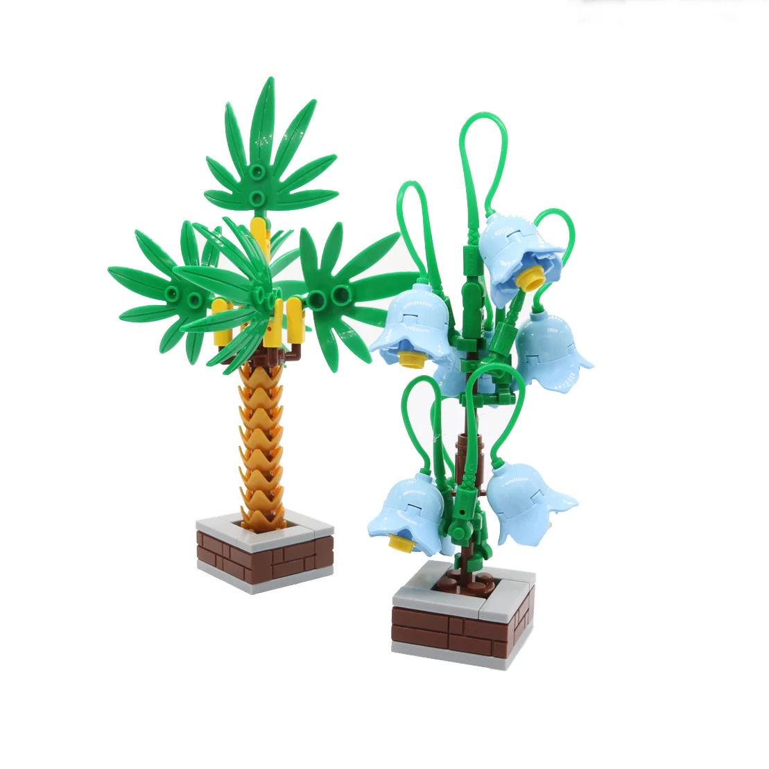 MOC-Planta de carretera urbana, árbol verde, adornos de decoración de árbol de Navidad, modelo de bloques de construcción, ladrillos DIY, juguetes de accesorios para niños