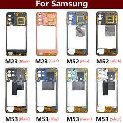 New Middle Frame For Samsung M23 M52 M53 M51 M62 5G M526B M536B M625F Door Housing Bezel Repair Parts