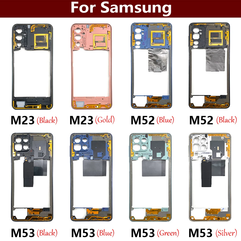 10Pcs/Lot, Housing Middle Frame Bezel For Samsung M23 M51 M52 M53 M62 5G M526B M536B M625F Middle Plate Cover