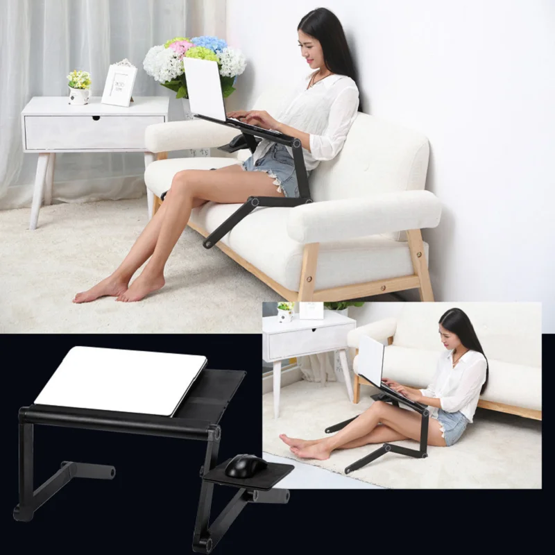 K-STAR Portable Computer Desk Adjustable Laptop Computer Desk Folding Computer Desk Ventilation Lift Bracket Tray Bed Table