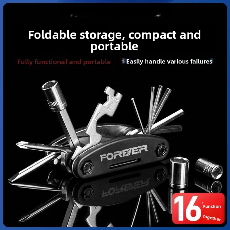 Multifunctional Mountain Bike Repair Tool Kit Tire Fix Set Hex Wrench Combination Tools for Bicycle Maintenance