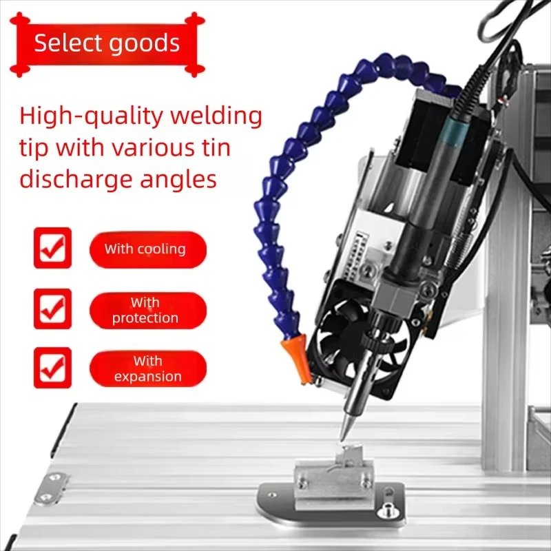 Loodvrij soldeerstation met lagerrol, tinvoer, aluminiumlegering frame, 24V geïsoleerde uitgang voor motor/printplaatbedrading