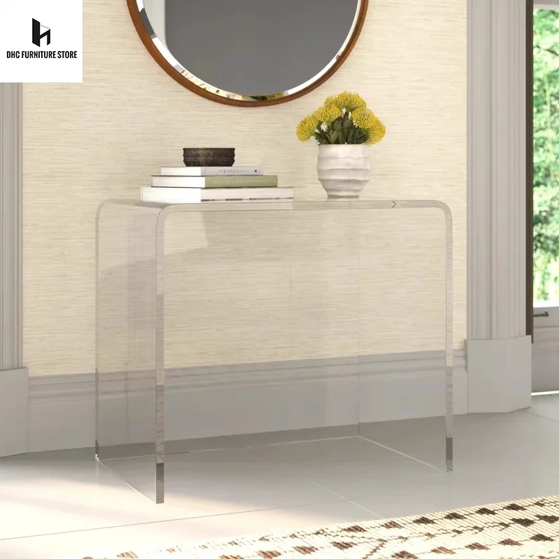 

Transparent Console Table Acrylic Dressing Table Creative Clear Light Luxury Boss Modern Desk Computer Desk Modern Writing Desk