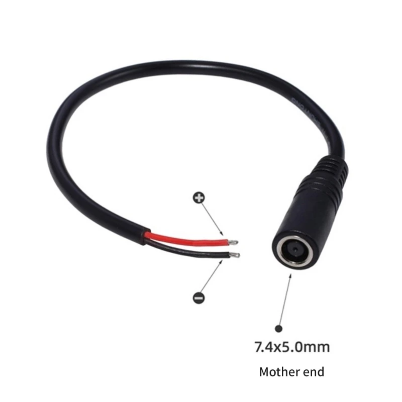 DC Power Supply Cable 7.4x5.0mm Female Male to 2 Pin Cable DIY wire Jack Charger charging Cord Extension Connector for Laptop