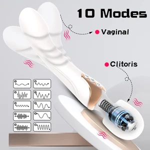 Tongkat Dildo Vibrator Kuat untuk Wanita 10 Mode Stimulator Klitoris G Spot Pemijat Vagina Mainan Seks Dewasa untuk Wanita 12 vibrat seks penjualan terbaik - №