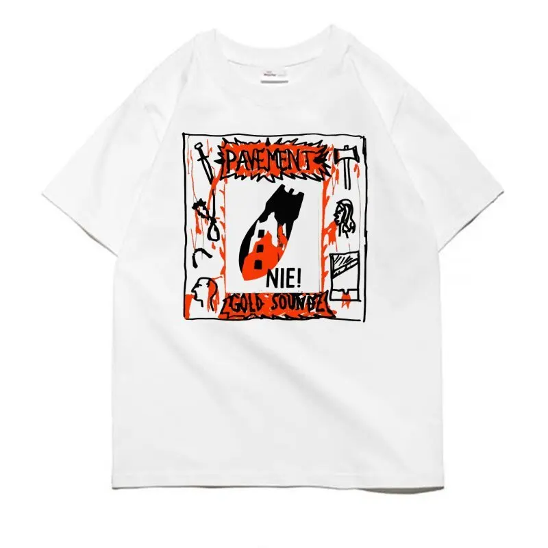 Digital Independent Rock Pavement Sidewalk Band Print T-Shirt - Heavyweight and Loose Fit