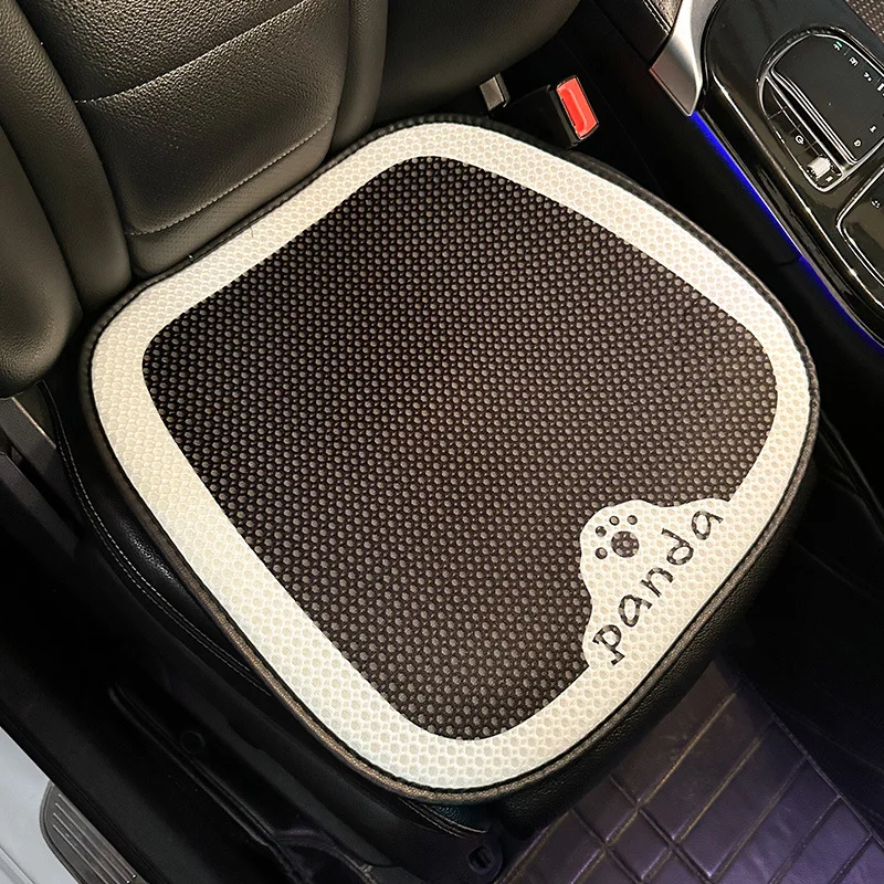 Universal Car Seat Cushion Backrest Ices Silk Material Adorable Cartoon Panda Design Provides Warmth And Comfort In All Seasons