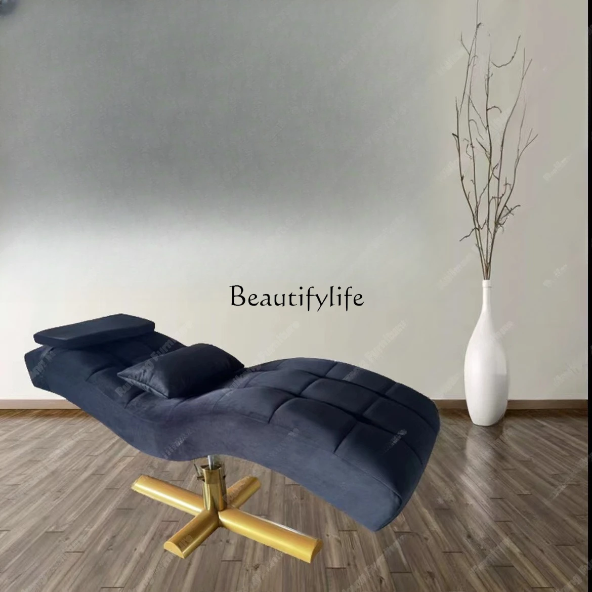 1 ** سرير تدليك تجميلي جديد على شكل حرف S مانيكير، رموش، وجه، جانب سرير قابل للتعديل