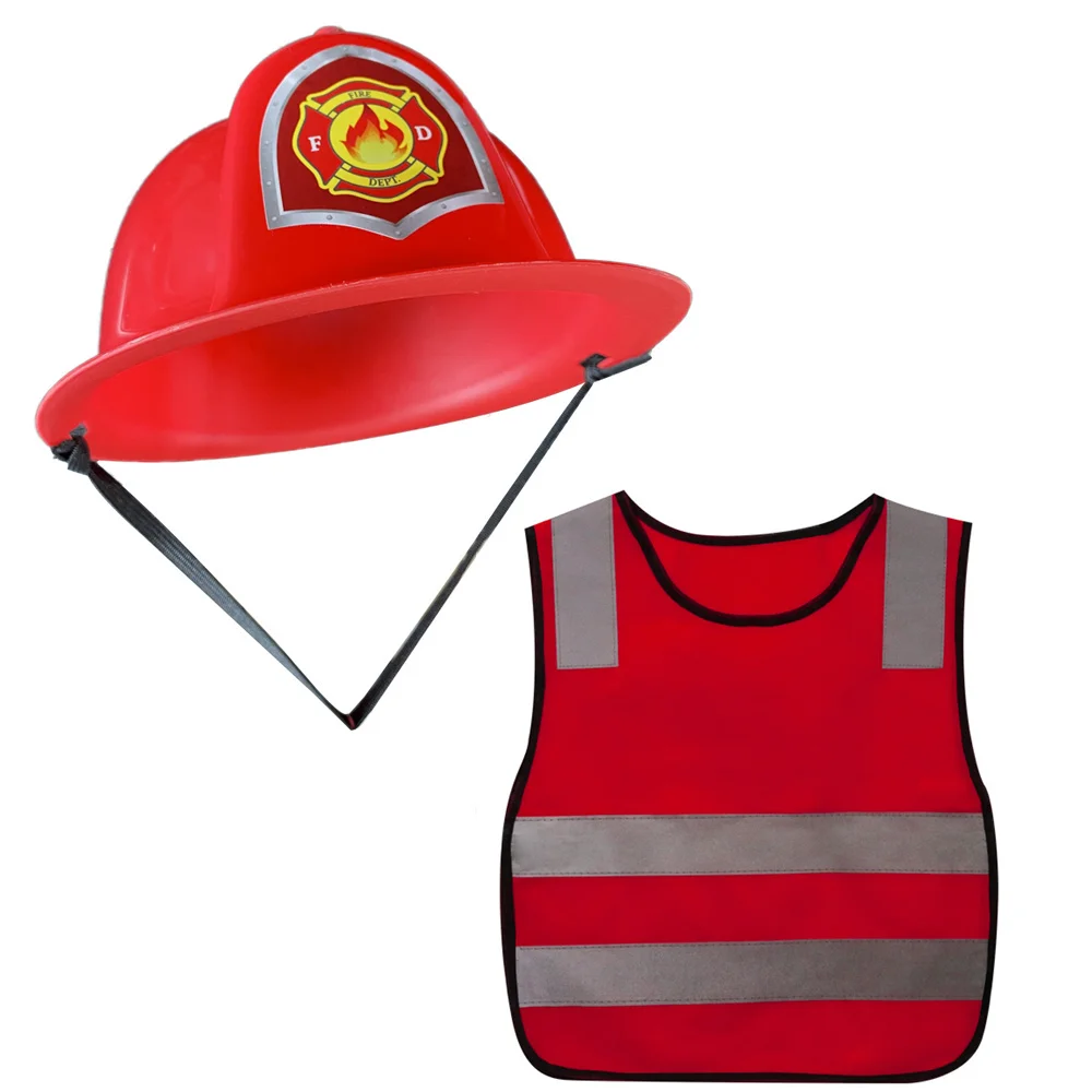 Firefighter Party Supplies Include Fire Truck Toy Kid  Firefighter Helmets  Stickers Accessories Toddler Birthday Gift