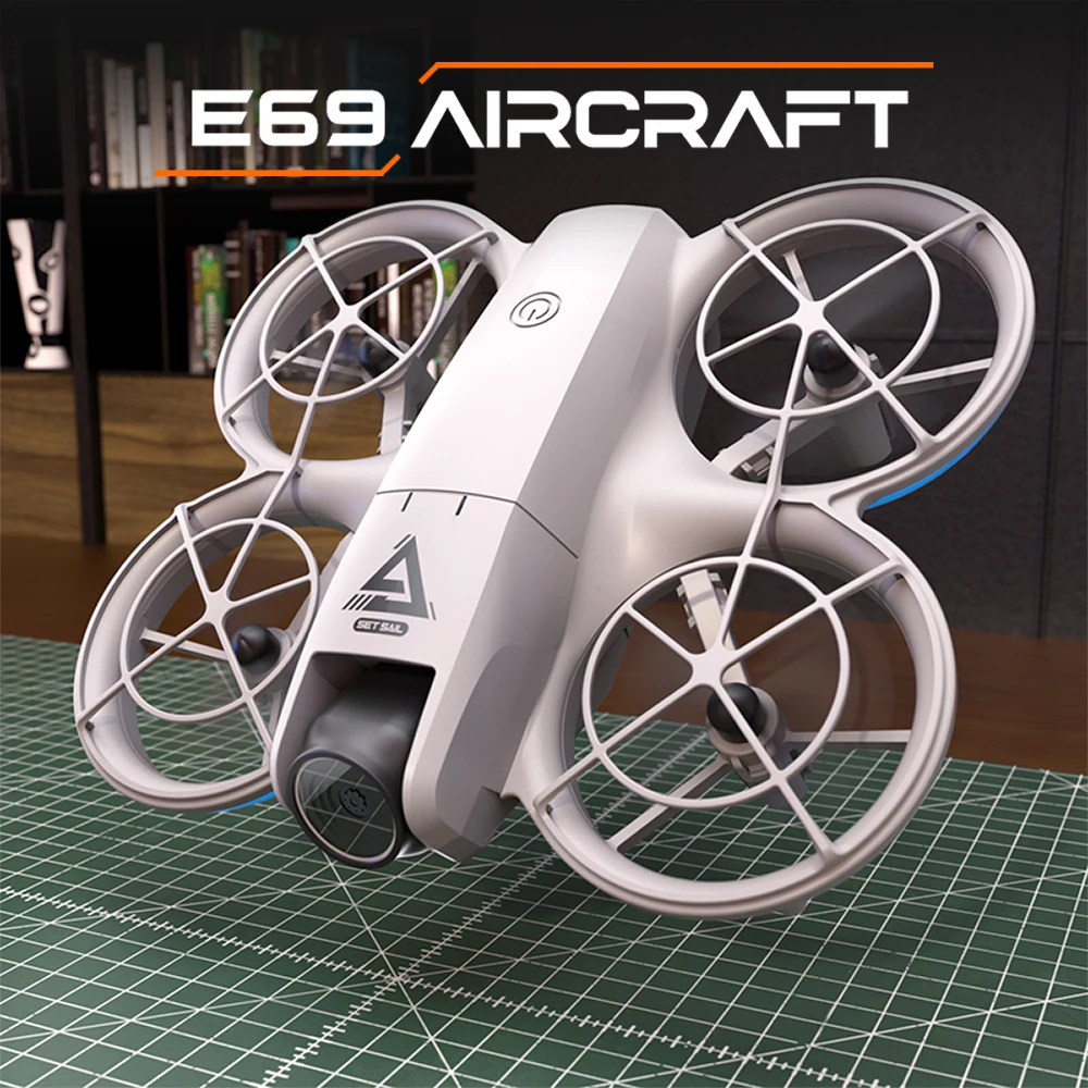 E69 Advanced Circle Drone, hochauflösende Dual-Kameras, Schwebeflug mit optischem Durchfluss, Nachtsichtlichter, Flugbahnflug, Quadcopt