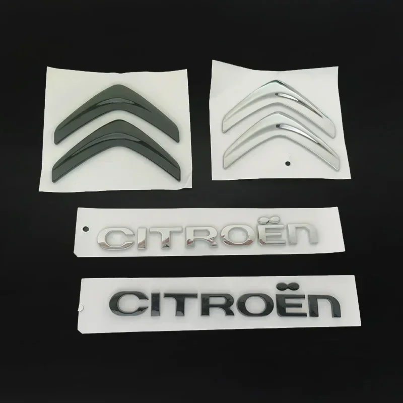 ABS 2pcs Car Hood Rear Trunk Badge Decal for Citroen C5 C6 Emblem Sticker Auto Modification Exterior Accessories