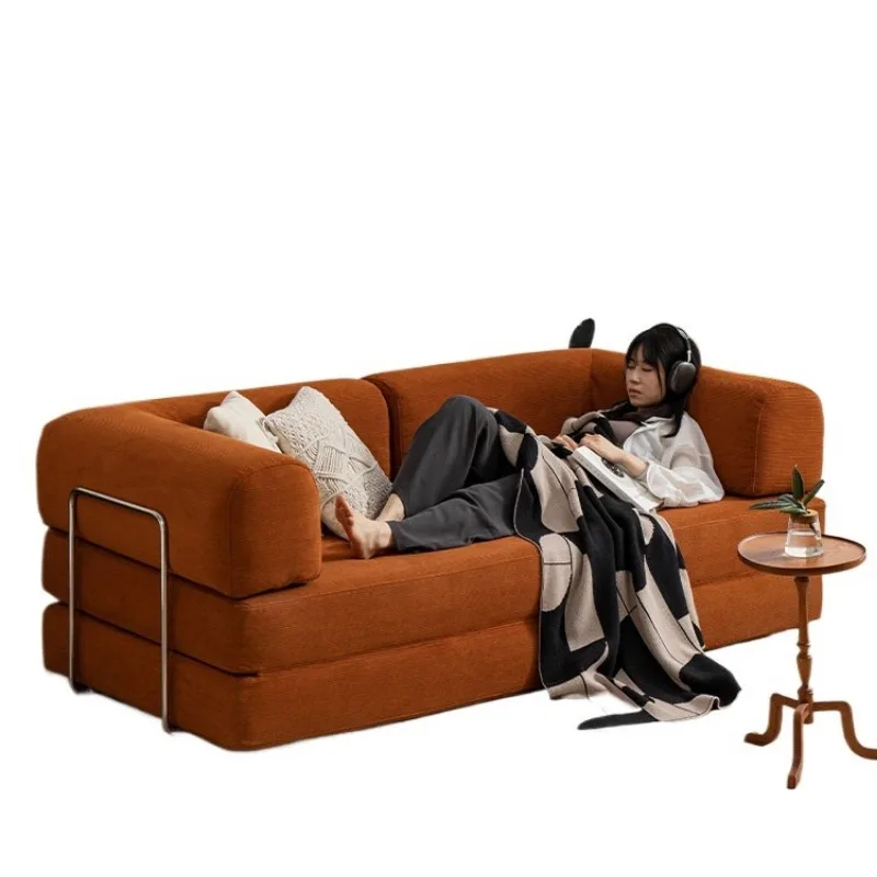 Medieval Teddy module fabric sofa, small apartment living room folding dual-purpose, floor-to-ceiling sofa bed