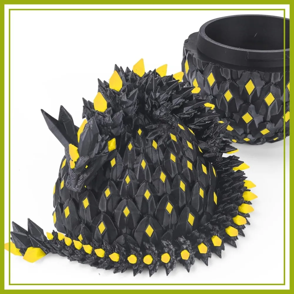 

Glow-in-The-Dark 3D Printed Dragon Egg 11.5 inch Nightlight with Rainbow Aqua Lava and Golden