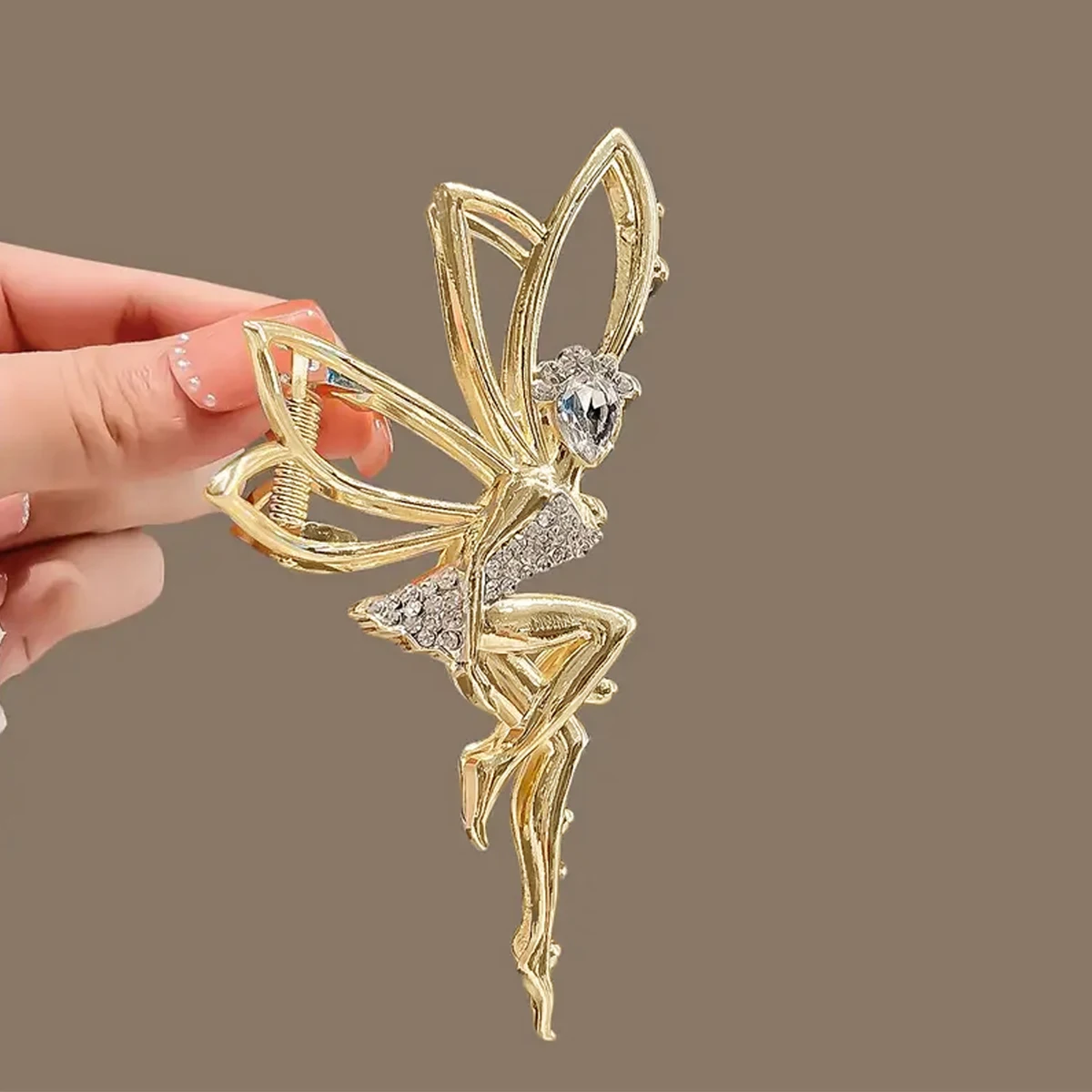 1Pcs Fashion Crystal Dance Elves Metal Hair Claw For Women Girls Female Party Ponytail Headwear Hair Accessories