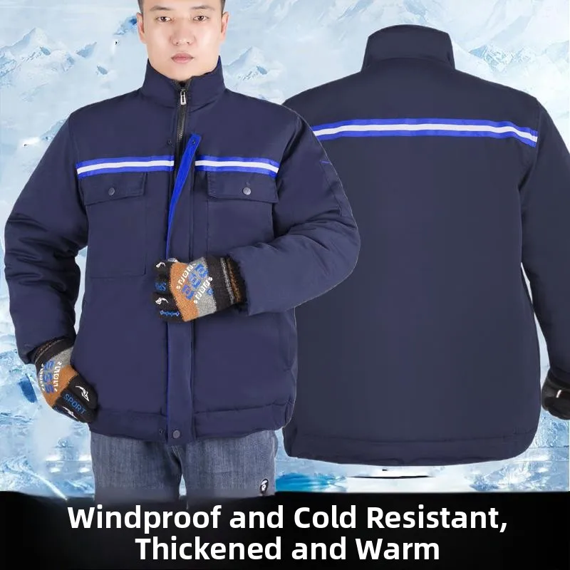Giacca Invernale Imbottita in Cotone per Uomo, Abbigliamento da Lavoro per Esterni, Protezione Termica, Indumenti Protettivi per Cantieri Edili