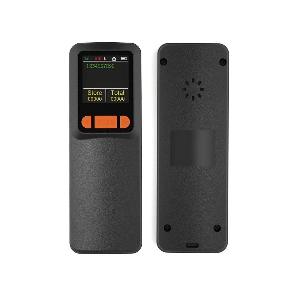 Mini Barcode Scanner with LCD Display Bluetooth/2.4G Wireless/USB Wired 1D 2D Scanner QR PDF417 EAN13 Data Matrix BarCode Reader