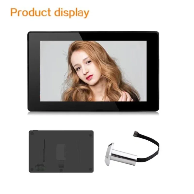 กล้องออด Peephole Door Viewer ขนาด 4.3 นิ้ว 145 °   LCD 100W Pixels กล้องประตูแมวตาอิเล็กทรอนิกส์อัจฉริยะจอภาพกลางแจ้ง