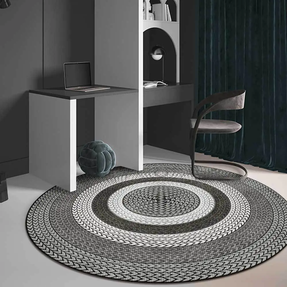 Fashion Modern Multicolor Imitation Woven Rope Living Room Bedroom Hanging Basket Chair Round Floor Mat Carpet Customization