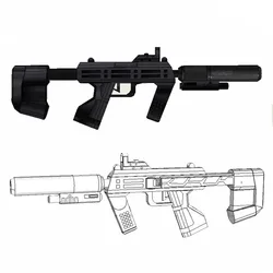 1:1 M7 SMG War Master Chief Submachine Gun 3D Paper Model Game Human DIY Handmade Toy