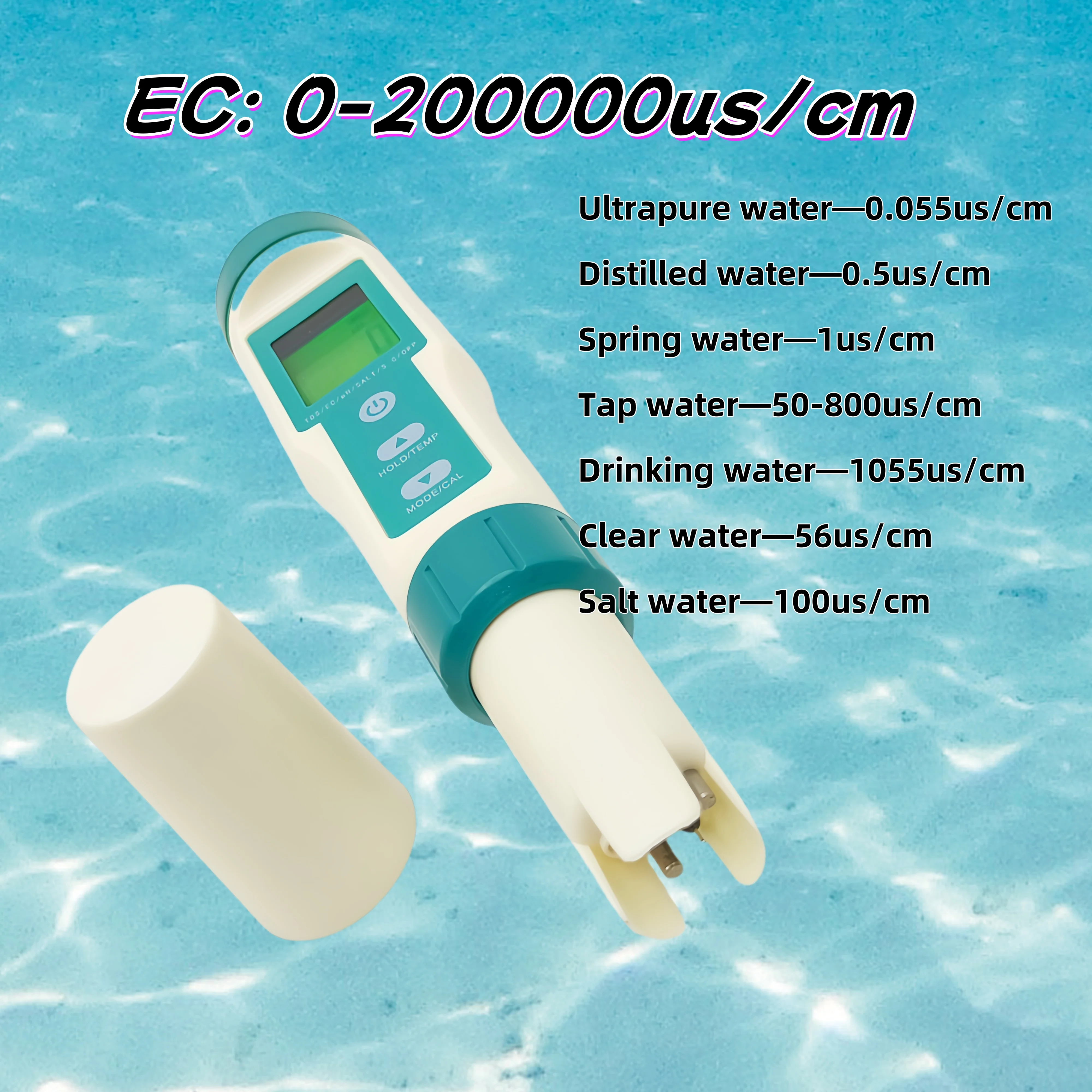 Drinking Water Aquariums Digital Water Quality Tester Pen Tds meter 7 in 1 TDS/EC/ORP/Salinity /S.G/Temperature pH Meter