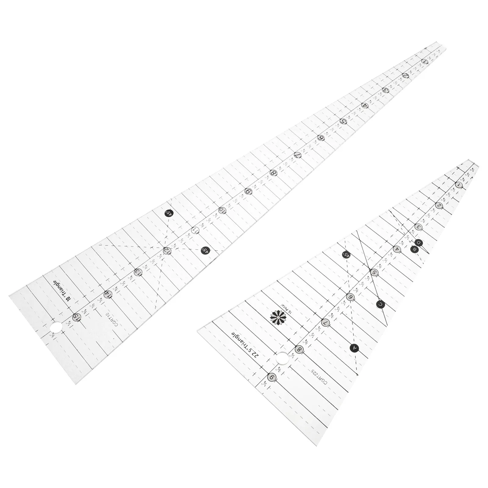 2Pcs Acrylic Patchwork Quilting Template Set Slotted Sewing Ruler for Smooth Edge Cutting DIY Quilting Precise Measuring Tool view 6