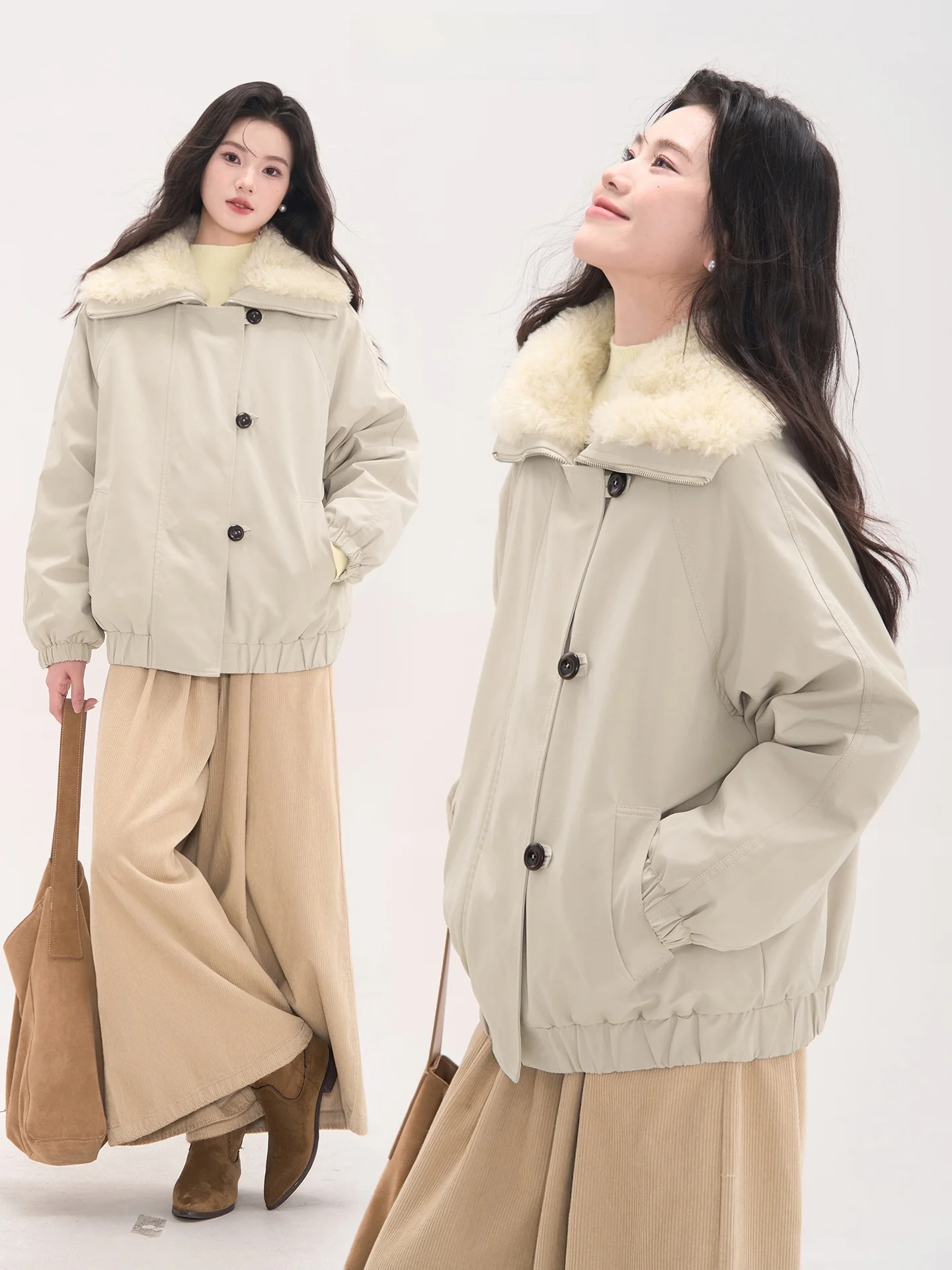 

Женская зимняя куртка Heme на молнии с флисовой подкладкой, большим воротником, из хлопка, простой фасон, эксклюзивно онлайн