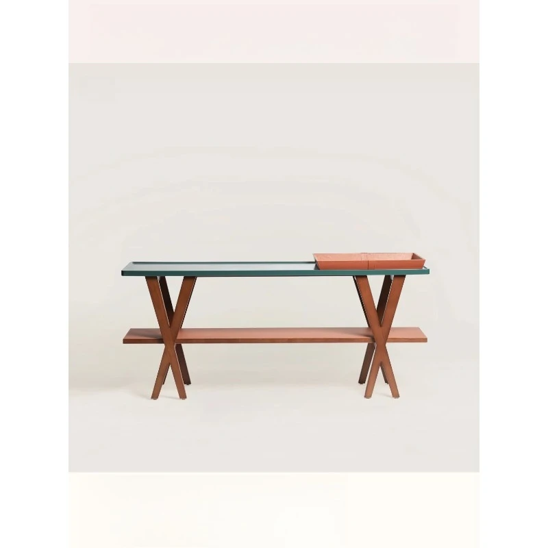 Color matching double-layer entrance table
