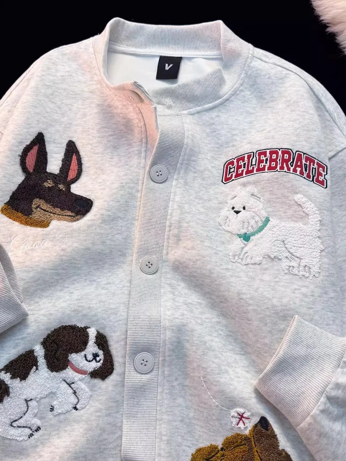 

plus Size 300 Pou Japanese Retro Cartoon Dog Open Cardigan Sweatirt ex Autumn American Trendy Loose Outerwear