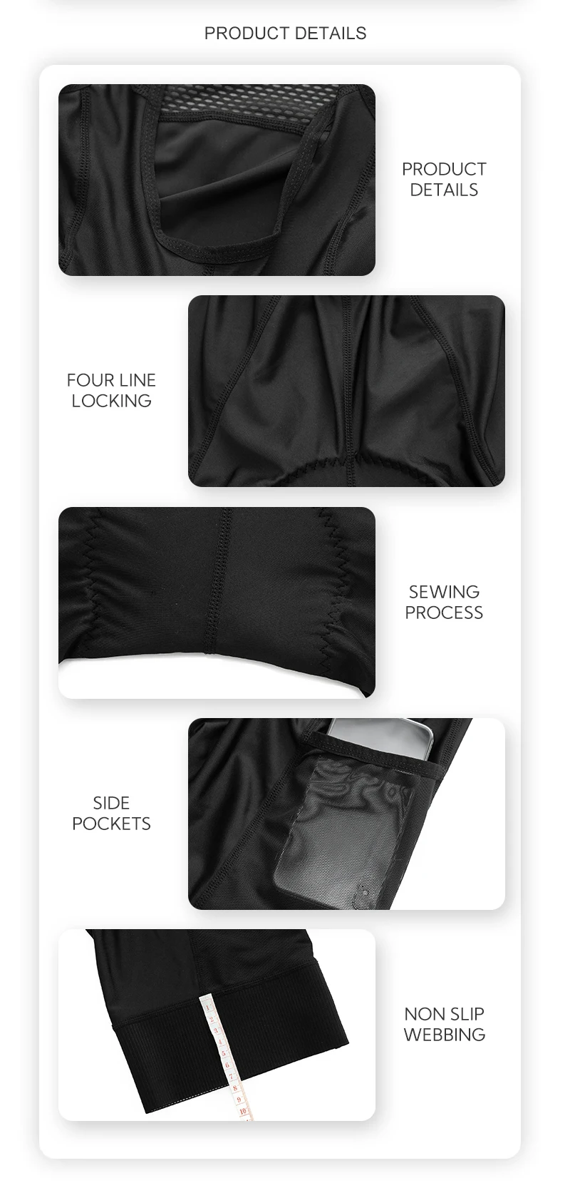 Neue Pro-Radsport-Trägerhose für den Sommer, atmungsaktiv, schnell trocknend, für Mountainbike und Rennrad, Herren, professionelles Schwammpolster, Fahrradbekleidung – Detail 11