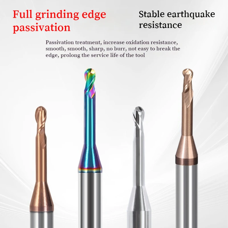 Cutter Avoiding Long Neck Cutting Lengthening CNC 2F Deep Hole Steel For Metal R0.5/R0.75/R1.5 Deep Groove Alloy Ball Milling