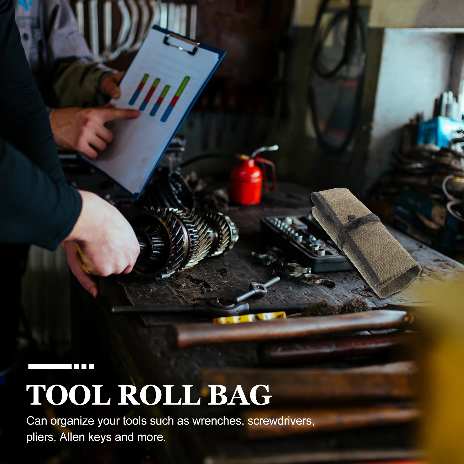 Canvas Pouch Tool Storage Bag Heavy Duty Multi Purpose Kits Spanner ganizer Thickened Material Strong Load Bearing Multiple