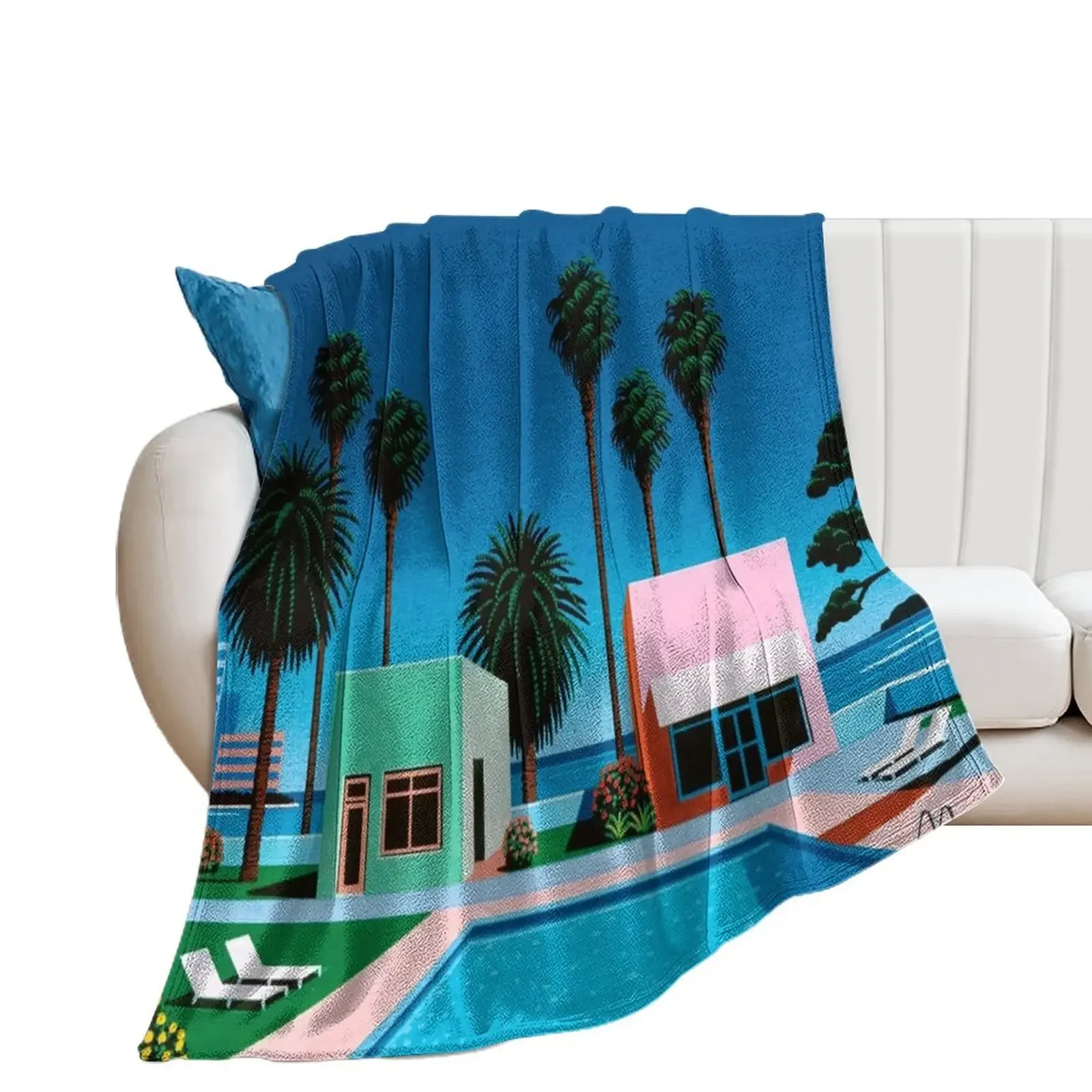 Hiroshi Nagai Vaporwave Throw Blanket Heavy Cute Plaid Furry Blankets