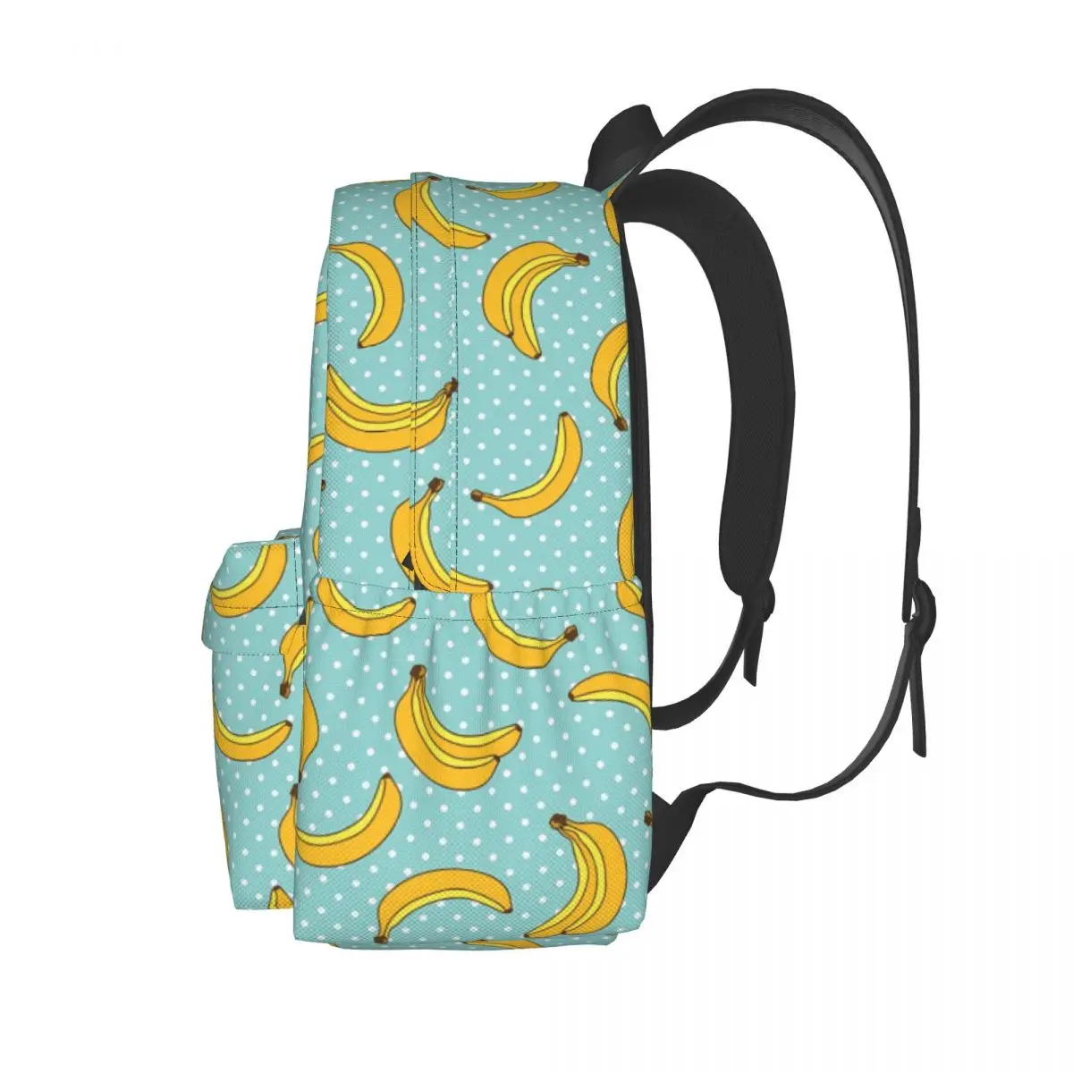 Imagem -02 - Mochila Exterior de Poliéster para Mulheres Estampa de Banana Mochila Polk Dots Grande Divertida Bolsa de Escola Secundária