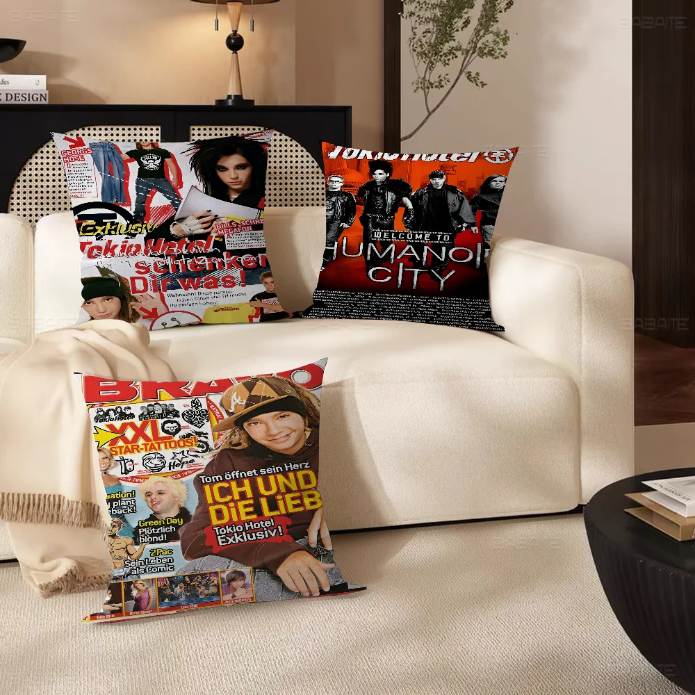 T-Tom K-Kaulitz T-Tokio H-Hotel 45*45cm Cushion Cover Pillow Cover Decor Pillowcase Home Pillowcase for Couch Pillow