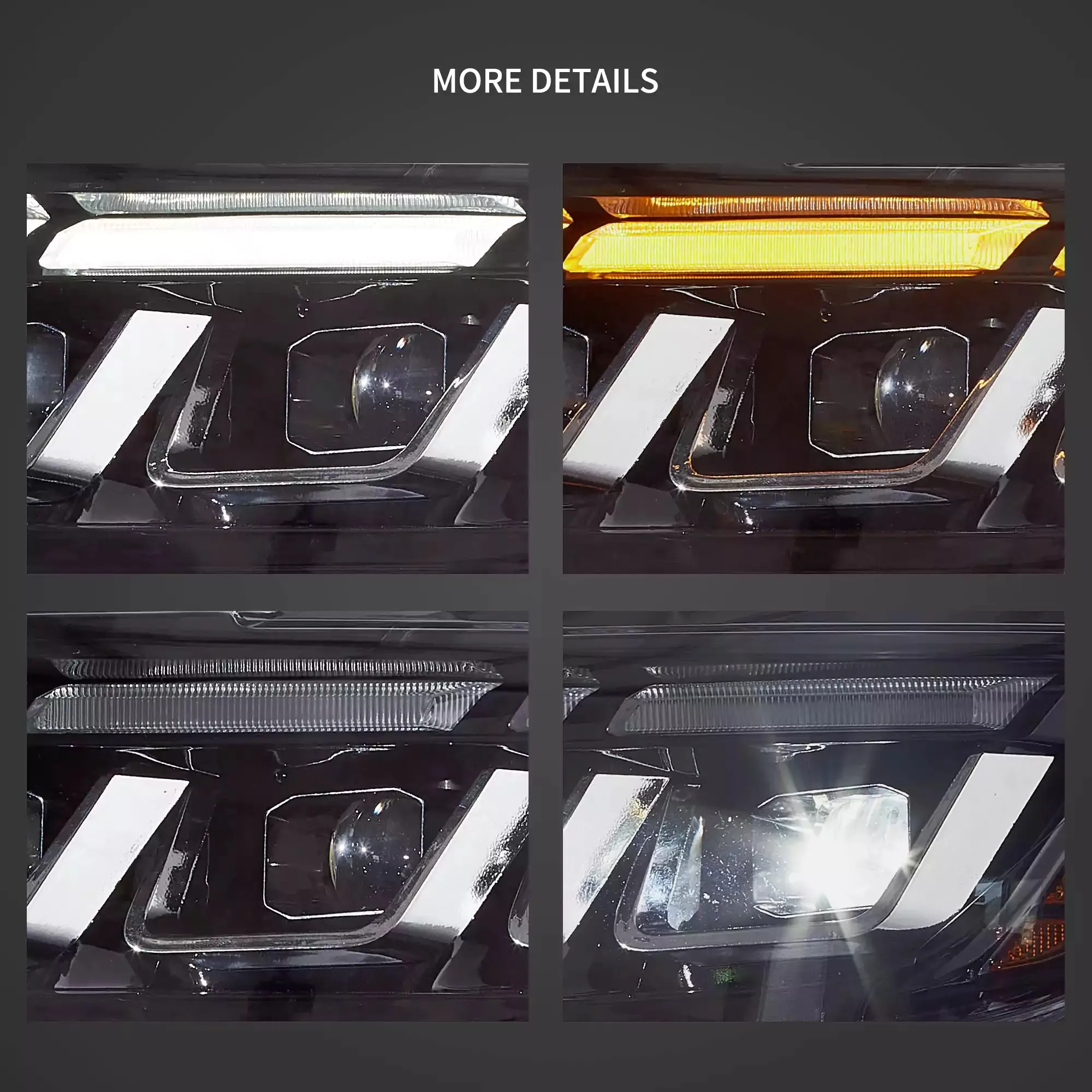 VLAND LED Headlights for Ford Mustang 2015–2017 2024 Update S650 Style Front Lamps Set of 2