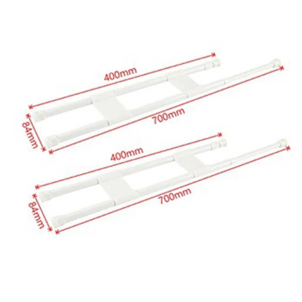 

2 Set Double RV Refrigerator Bar Adjustable Tension Rods Up To 15.8" - 27.6" For Your Fridge Or Wardrobe For Outdoor Enthusiast