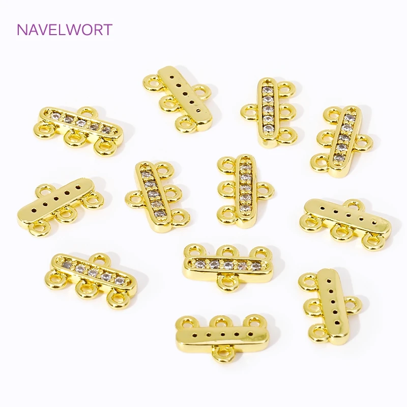18K Gold Plated Multi Strand Connector End Bar,Layering Clasps,Chains Ends Connectors For Bracelets Jewelry Making  Accessories