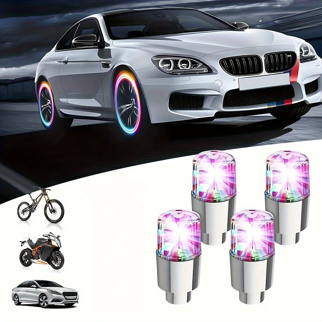 

2-компонентный цветной вращающийся фонарь для велосипедного колеса - простой в установке, прочный материал ПВХ, втулка клапана для автомобиля, мотоцикла, электромобиля d