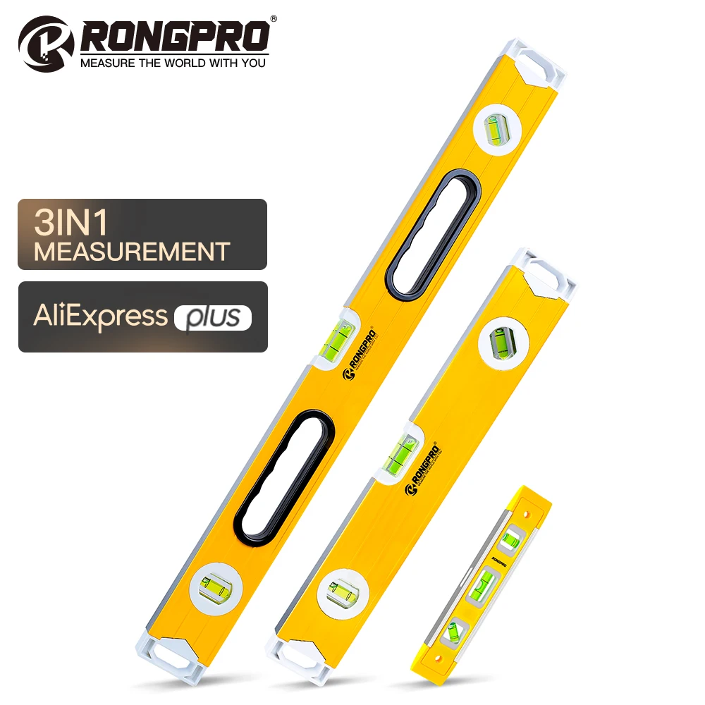 Rongpro Tools 16/24 inches Construction Level and Ruler 3 Bubbles Different Angle Measuring Shock Resistant Accuracy