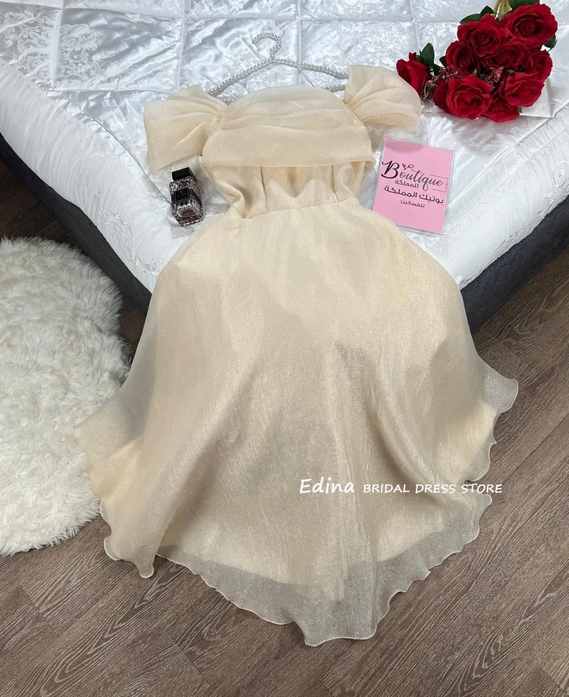 Elegant Off the Shoulder Organza Prom Dresses Custom Made Ball Gown vestidos de festa Formal Occassion Gowns