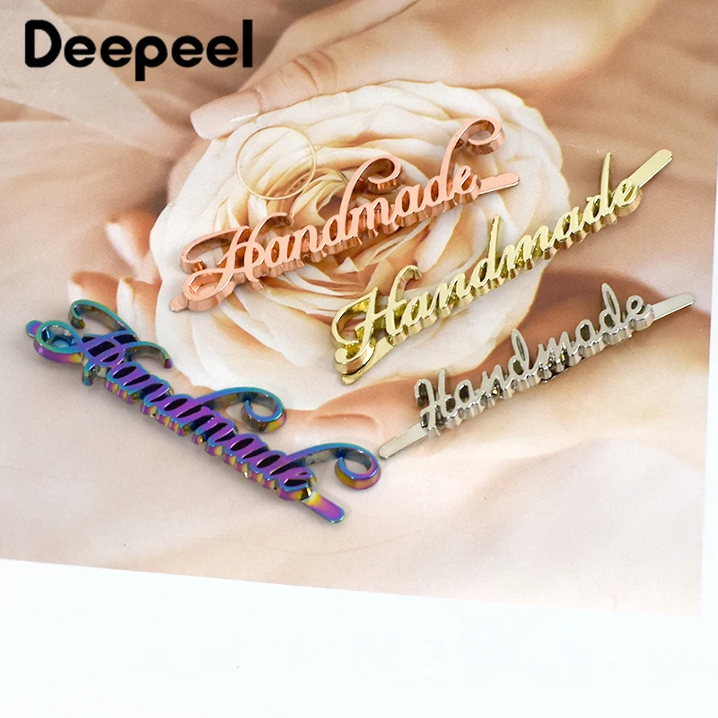 10Pcs Deepeel Metal Bag Label Buckles Handmade Luggage Decoration Tags Clasp Handbag Clothes Purse DIY Handcraft Accessories