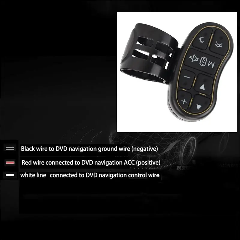 Universal Steering Wheel Controller Wireless Remote Control For Car Steering Control Button Applicable To Navigation DVD Systems