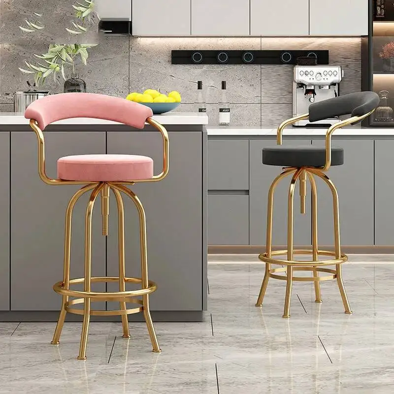 Mid-century Garden Kitchen Stool Adjustable Cheap Counter Stools High Bar Plastic Transparent Chaise Design Chair Swivel Height