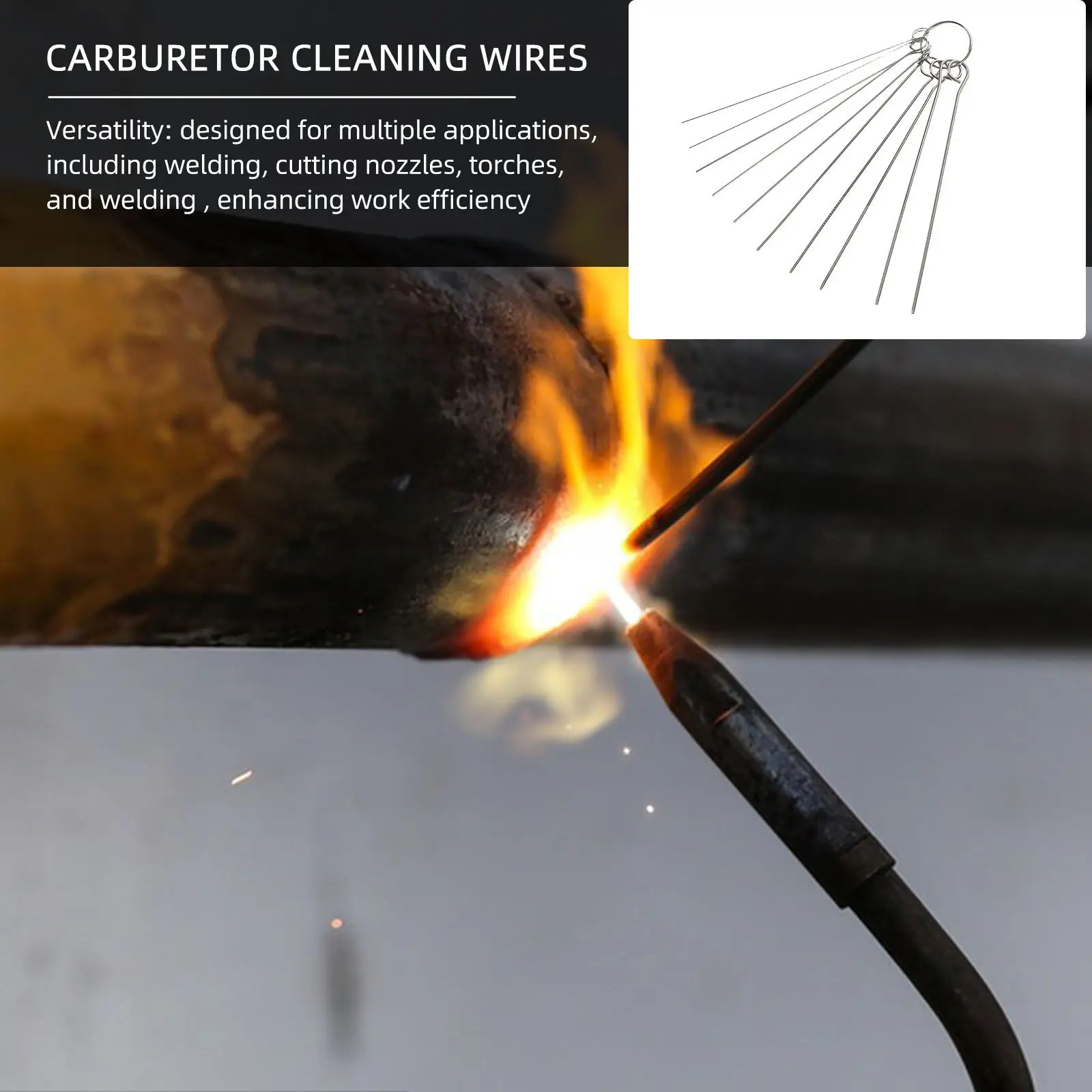 6pcs Stainless Steel Welding Torch Tip Cleaner Needles Set for Precision Nozzle & Carburetor Cleaning