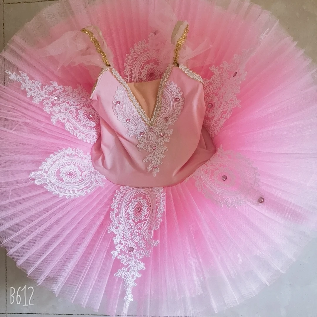 Tutu di balletto professionale rosa per adulti, bambino, fiore, vestito da balletto per ragazze, body per bambini, ballerina, vestito da donna, abbigliamento da ballo