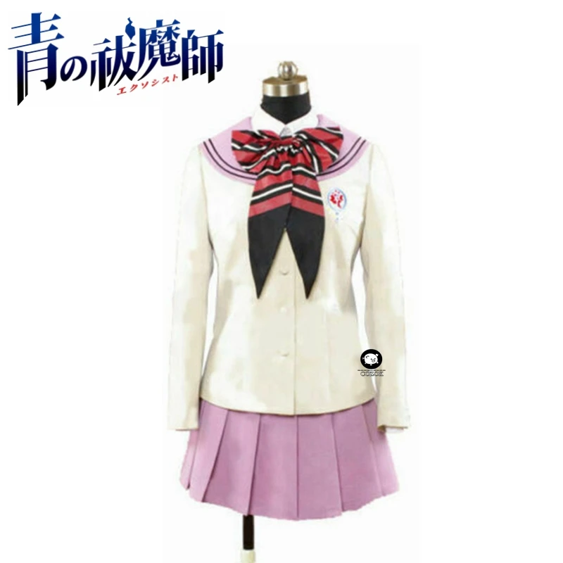 《Custom Size》Anime Blue Exorcist Ao No Exorcist Kamiki Izumo Full Set Cosplay Costume School Uniform Halloween Costume