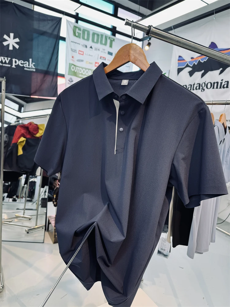 cooling-tech-fabric-short-sleeve-shirt-men's-sport-casual-quick-dry-breathable-seamless-glue-ice-skin-technology-material